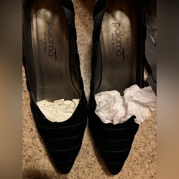 Vintage Paloma Heels black velvet and‎ satin 9 - Picture 9 of 9